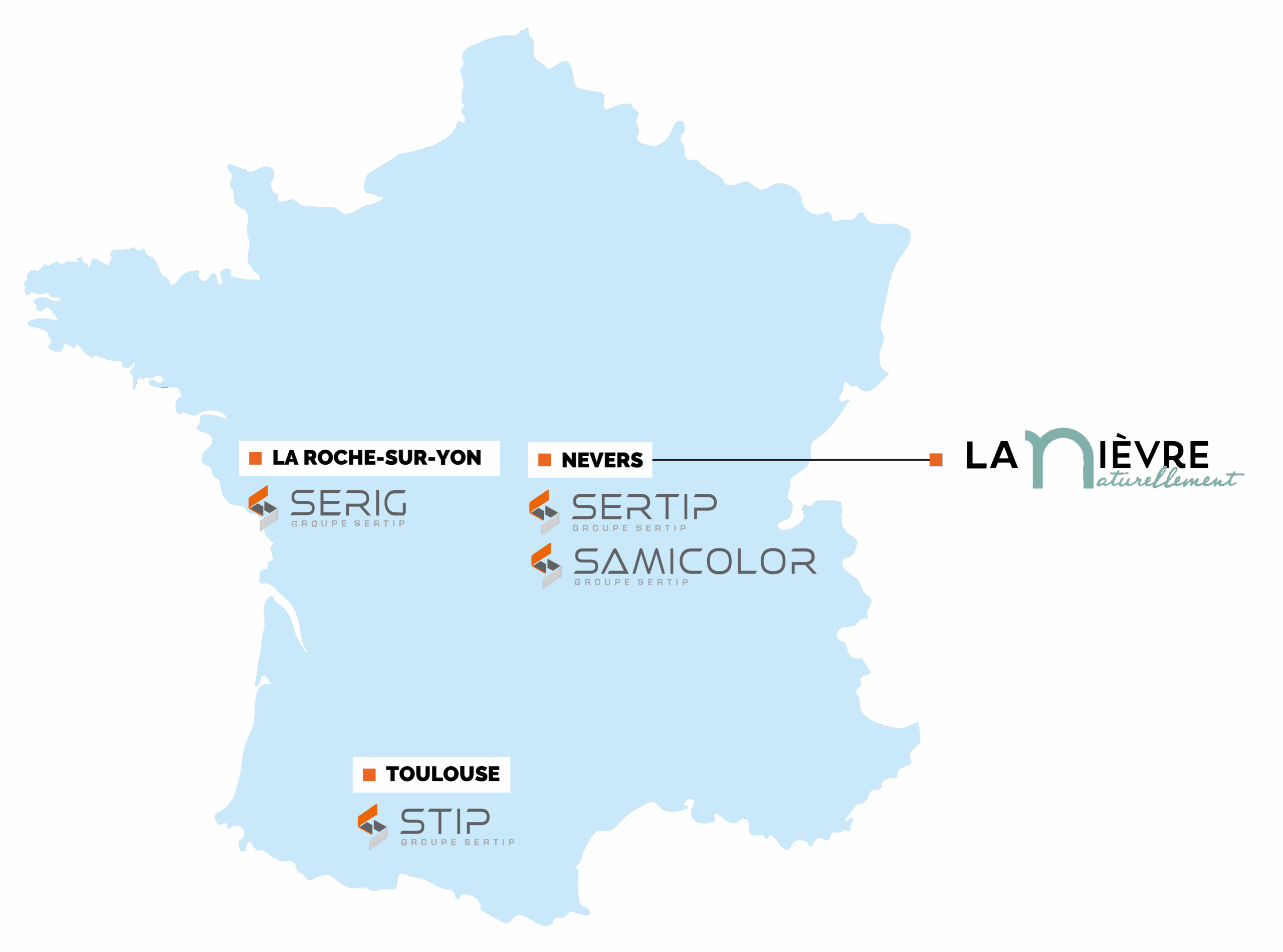CARTE DE FRANCE GROUPE SERTIP_Nièvre
